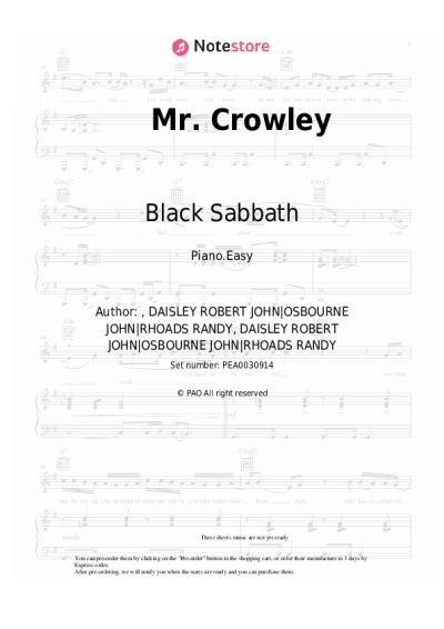undefined Black Sabbath, Ozzy Osbourne - Mr. Crowley