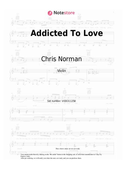 Sheet music, chords Chris Norman - Addicted To Love