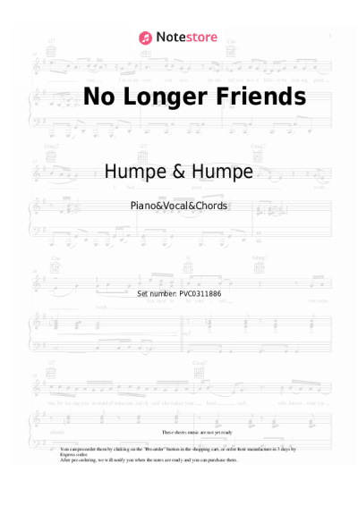 Sheet music, chords Humpe & Humpe - No Longer Friends