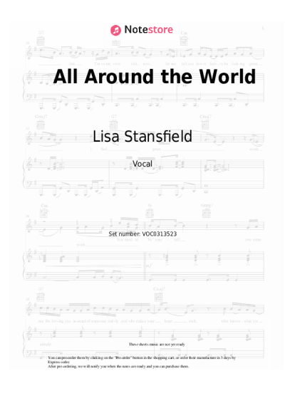 Sheet music, chords Lisa Stansfield - All Around the World