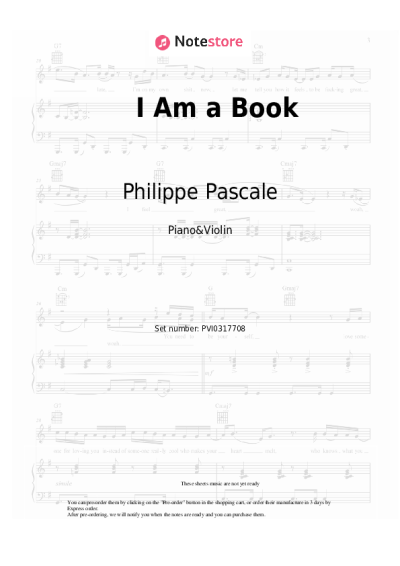 Sheet music, chords Philippe Pascale - I Am a Book