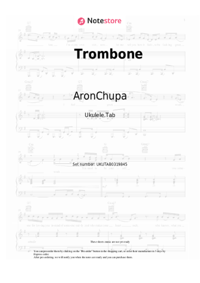 Sheet music, chords AronChupa, Little Sis Nora - Trombone