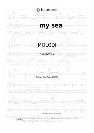Sheet music, chords MOLODI - my sea