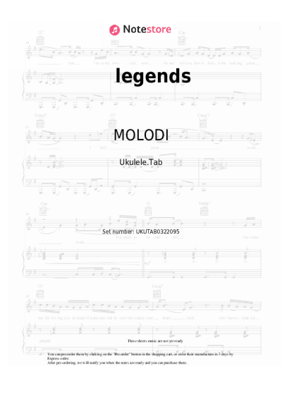 Sheet music, chords MOLODI - legends
