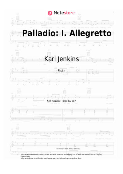 Sheet music, chords Karl Jenkins - Palladio: I. Allegretto