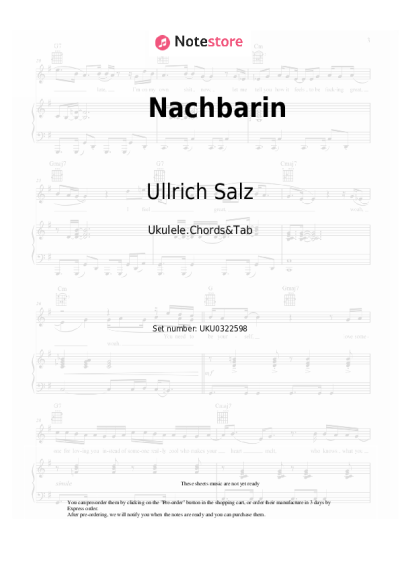 Sheet music, chords Ullrich Salz - Nachbarin