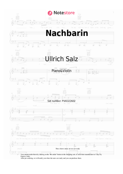 Sheet music, chords Ullrich Salz - Nachbarin