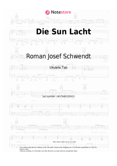 Sheet music, chords Roman Josef Schwendt - Die Sun Lacht