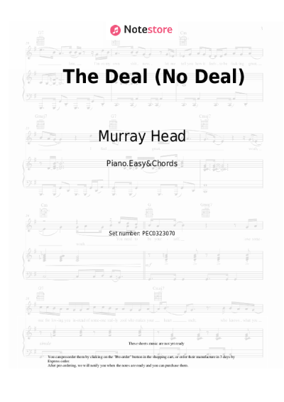 Sheet music, chords Murray Head, Tommy Körberg, Elaine Paige - The Deal (No Deal) (from the musical 'CHESS')