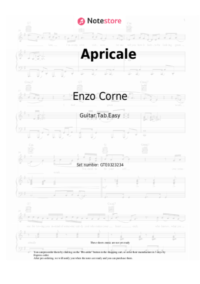 Sheet music, chords Enzo Corne - Apricale