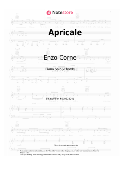 Sheet music, chords Enzo Corne - Apricale