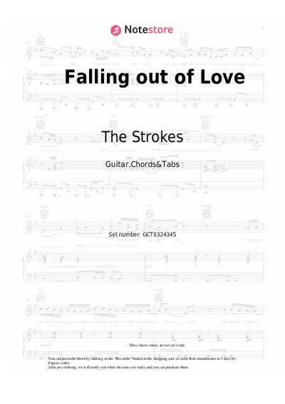 Sheet music, chords The Strokes - Falling out of Love