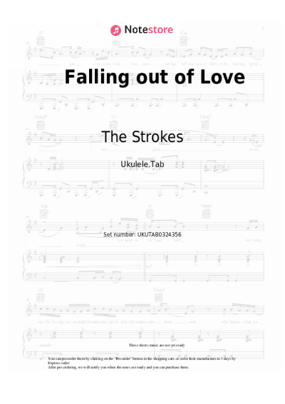 Sheet music, chords The Strokes - Falling out of Love