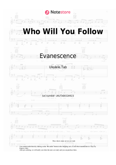 Sheet music, chords Evanescence - Who Will You Follow