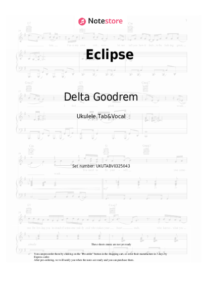 Sheet music, chords Delta Goodrem - Eclipse