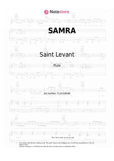 Sheet music, chords Saint Levant, Babylone - SAMRA