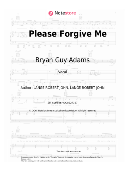 undefined Bryan Guy Adams - Please Forgive Me