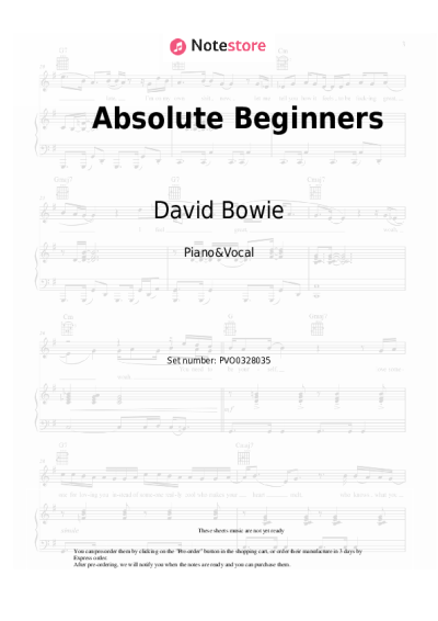Sheet music, chords David Bowie - Absolute Beginners