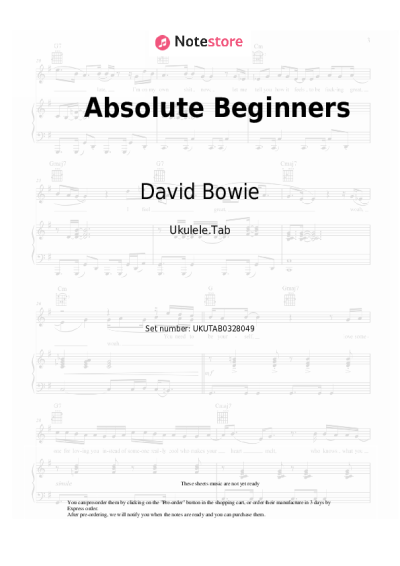 Sheet music, chords David Bowie - Absolute Beginners