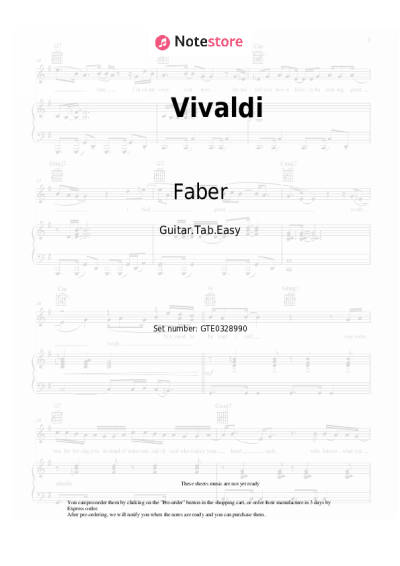 Sheet music, chords Faber - Vivaldi