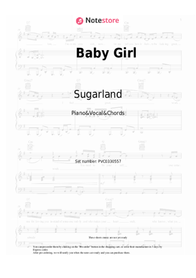 Sheet music, chords Sugarland - Baby Girl