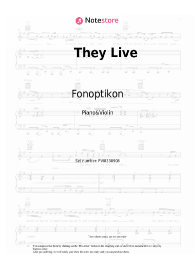 Sheet music, chords Fonoptikon - They Live