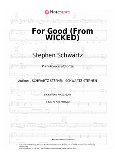 undefined Stephen Schwartz, Idina Menzel, Kristin Chenoweth - For Good (From WICKED)