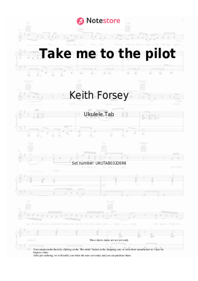 Sheet music, chords Keith Forsey - Take me to the pilot