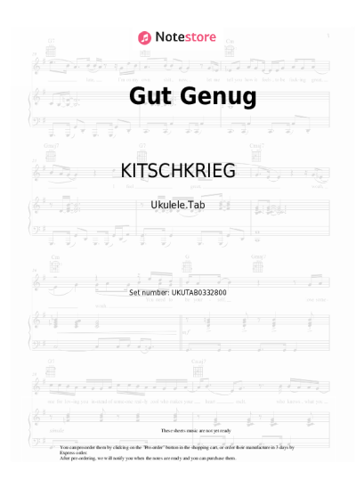 Sheet music, chords KITSCHKRIEG, Blumengarten, Shirin David - Gut Genug