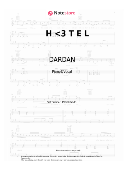 Sheet music, chords DARDAN, Monet192 - H <3 T E L