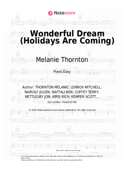 Sheet music, chords Melanie Thornton - Wonderful Dream (Holidays Are Coming)
