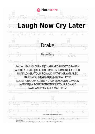 Sheet music, chords Drake, Lil Durk - Laugh Now Cry Later