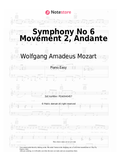 undefined Wolfgang Amadeus Mozart - Symphony No 6 Movement 2, Andante