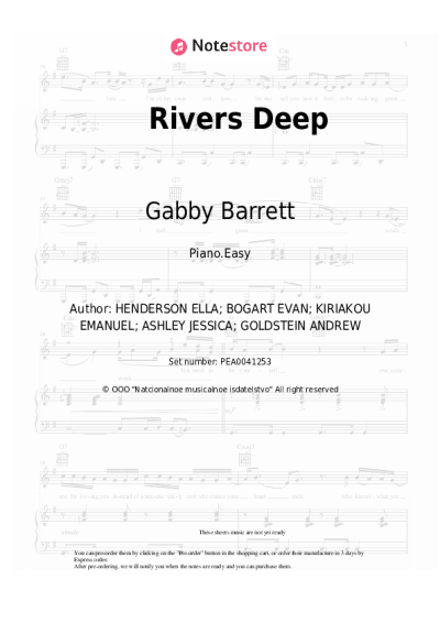 Sheet music, chords Gabby Barrett - Rivers Deep