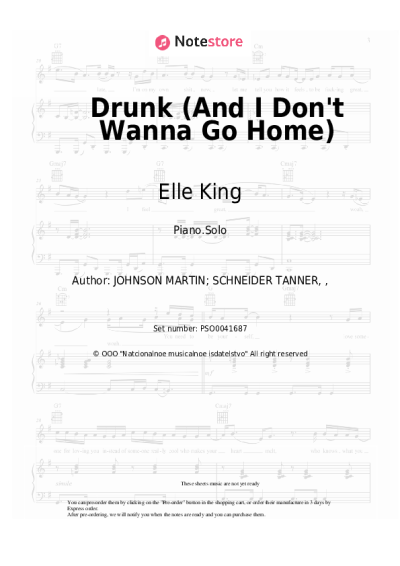 Sheet music, chords Elle King, Miranda Lambert - Drunk (And I Don't Wanna Go Home)