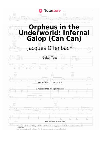 Sheet music, chords Jacques Offenbach - Orpheus in the Underworld: Infernal Galop (Can Can)