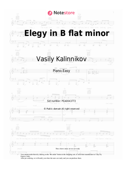 undefined Vasily Kalinnikov - Elegy in B flat minor
