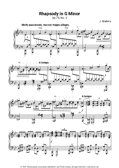 undefined Johannes Brahms - Rhapsody in G minor – Op. 79 No. 2