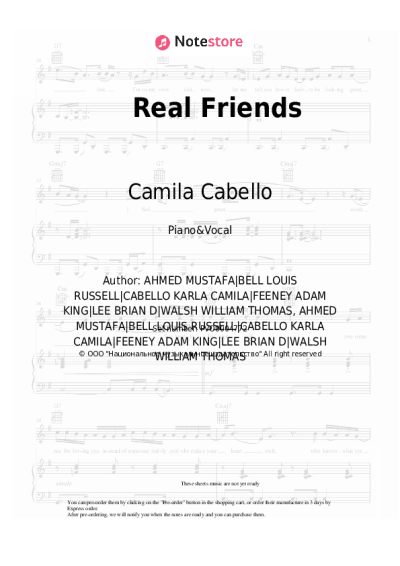 Sheet music, chords Camila Cabello, Swae Lee - Real Friends