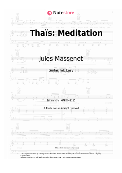 Sheet music, chords Jules Massenet - Thaïs: Meditation