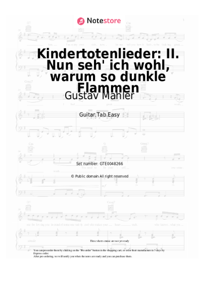 undefined Gustav Mahler - Kindertotenlieder: II. Nun seh' ich wohl, warum so dunkle Flammen