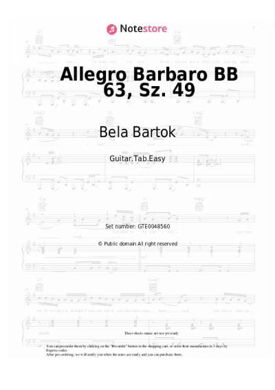 undefined Bela Bartok - Allegro Barbaro BB 63, Sz. 49