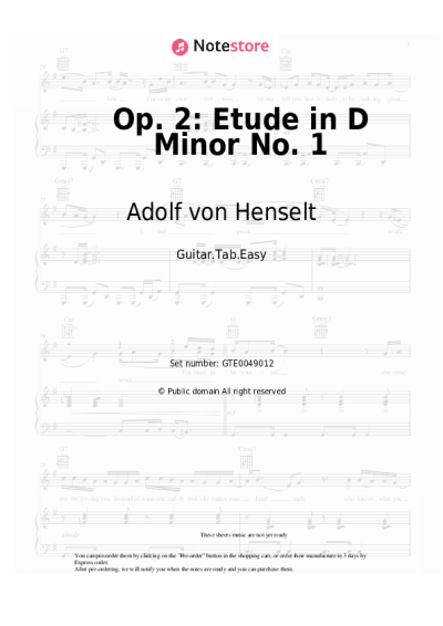 undefined Adolf von Henselt - Op. 2: Etude in D Minor No. 1