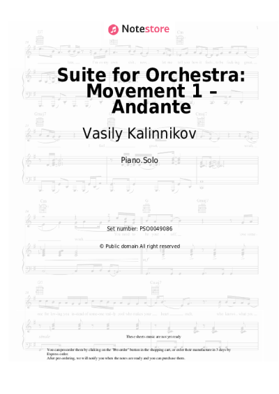 undefined Vasily Kalinnikov - Suite for Orchestra: Movement 1 – Andante