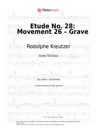 undefined Rodolphe Kreutzer - Etude No. 28: Movement 26 – Grave