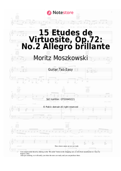 undefined Moritz Moszkowski - 15 Etudes de Virtuosite, Op.72: No.2 Allegro brillante