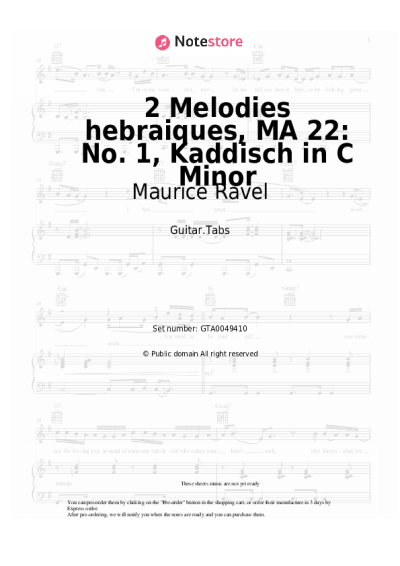 undefined Maurice Ravel - Deux Melodies hebraiques, MA 22: No. 1, Kaddisch in C Minor