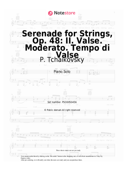 undefined P. Tchaikovsky - Serenade for Strings, Op. 48: II. Valse. Moderato. Tempo di Valse