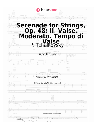 undefined P. Tchaikovsky - Serenade for Strings, Op. 48: II. Valse. Moderato. Tempo di Valse