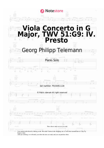 undefined Georg Philipp Telemann - Viola Concerto in G Major, TWV 51:G9: IV. Presto